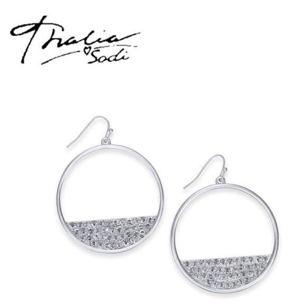 𝅺nwt Thalia Sodi Fish Hook Silver Metal Earrings